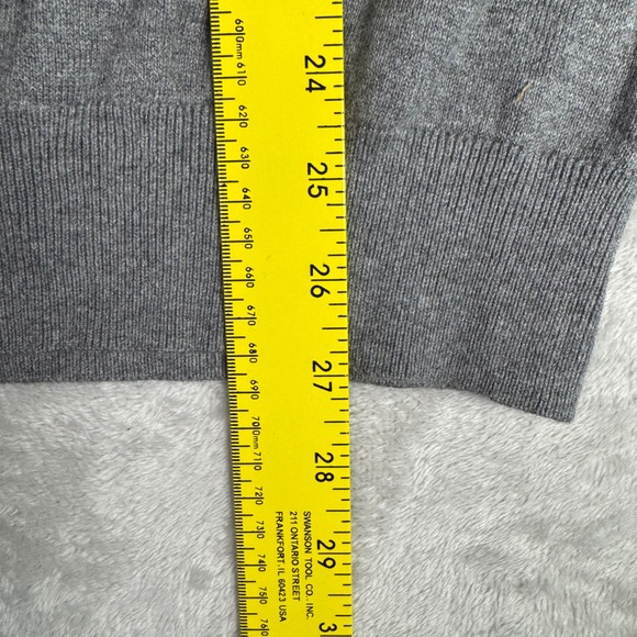NWT Collars & Co Mens Luxury Touch Cotton Cashmere V-Neck Sweater M Grey - Picture 10 of 10